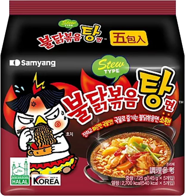 Buldak Ramen 火辣雞肉風味湯麵 145g, 5包