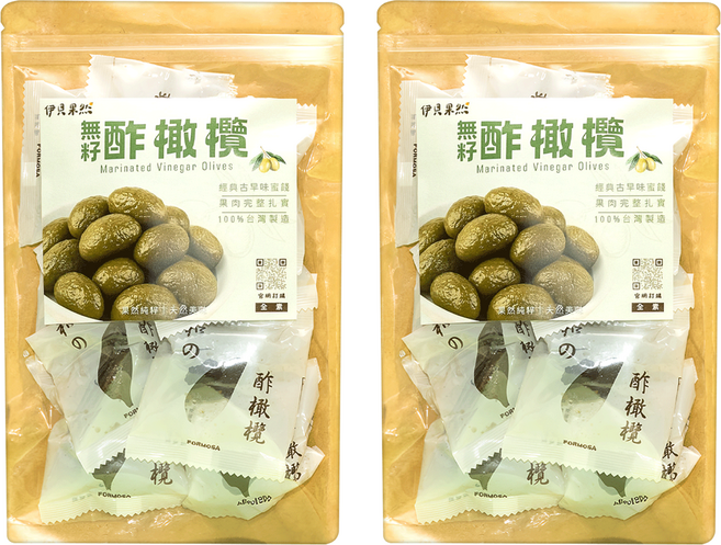 伊貝果然 無籽酢橄欖, 2個, 180g