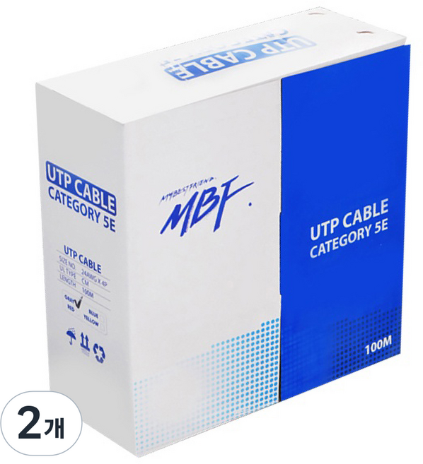 MYBESTFRIEND 連接線 UTP 網路線 MBF-C5E100GS, 灰色, 2個