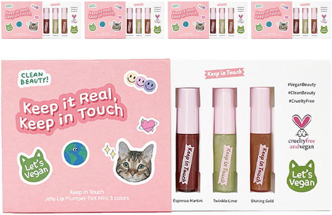 [비건뷰티] 키핀터치 젤리 립 플럼퍼 미니 틴트 1.3ml x 3종 세트, 웜톤, 3.9ml, 5개