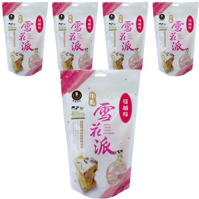 MR.JOHNSON 強森先生 雪花酥蔓越莓牛軋Q餅, 180g, 5袋