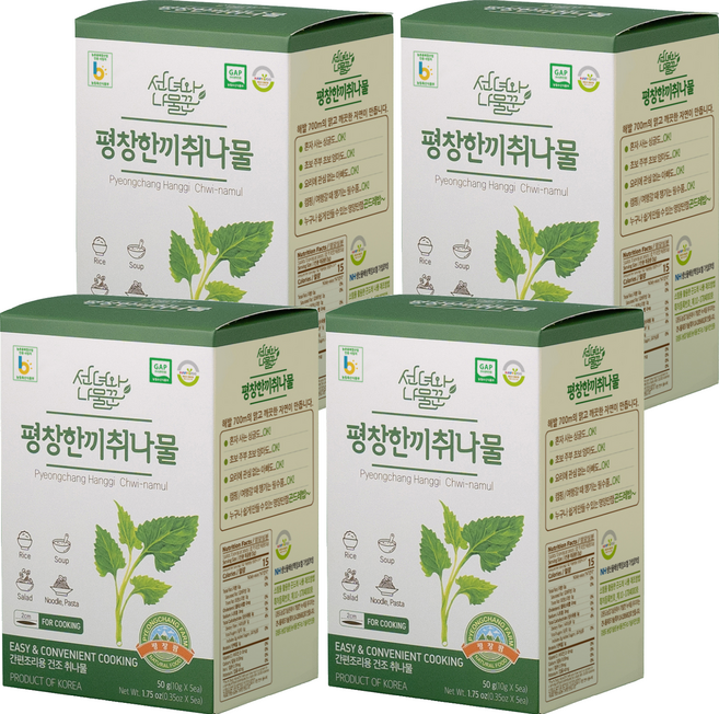 선녀와나물꾼 평창 한끼 취나물 박스타입, 50g, 4박스