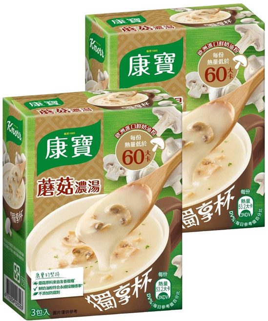 Knorr 康寶 奶油風味獨享杯蘑菇 3包, 39g, 2盒