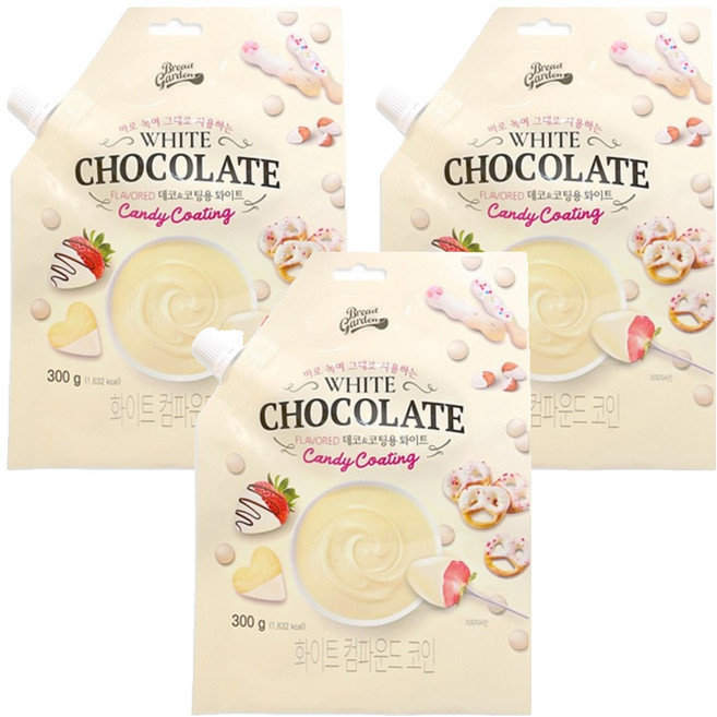 Bread Garden 裝飾與塗層用白巧克力複合代可可脂幣, 3個, 300g