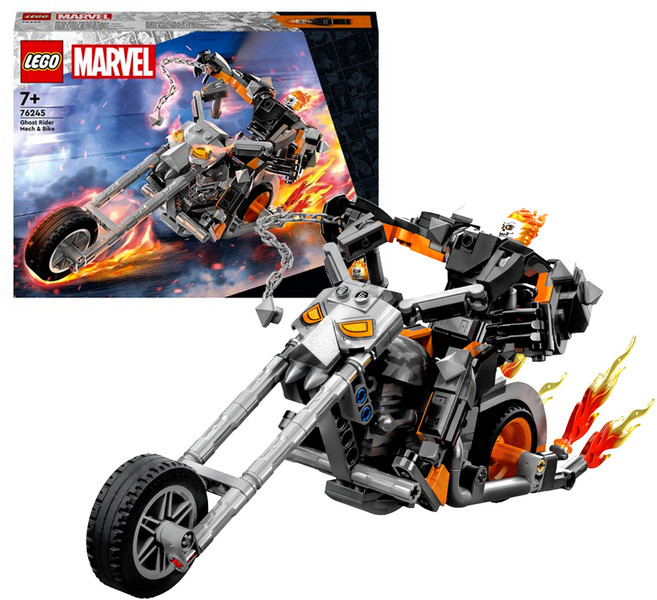 LEGO 樂高 Marvel 76245 7歲以上 附有機車配件, 惡靈戰警機甲和摩托車 多色, 1盒