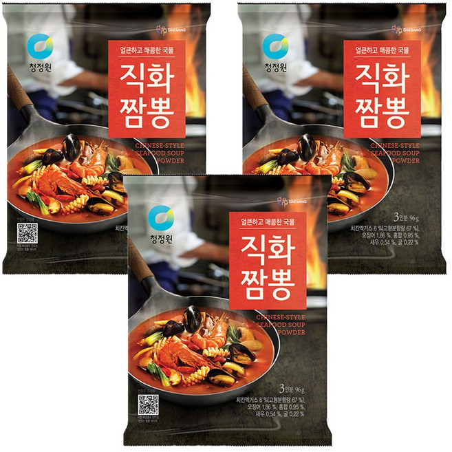 청정원 직화짬뽕 분말, 96g, 3개
