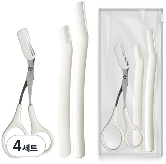 생활공식 눈썹 정리 3종 세트, 화이트, 4세트