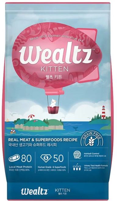 Wealtz 維爾滋 天然無穀寵物糧, 1袋, 1.2kg, 幼貓食譜