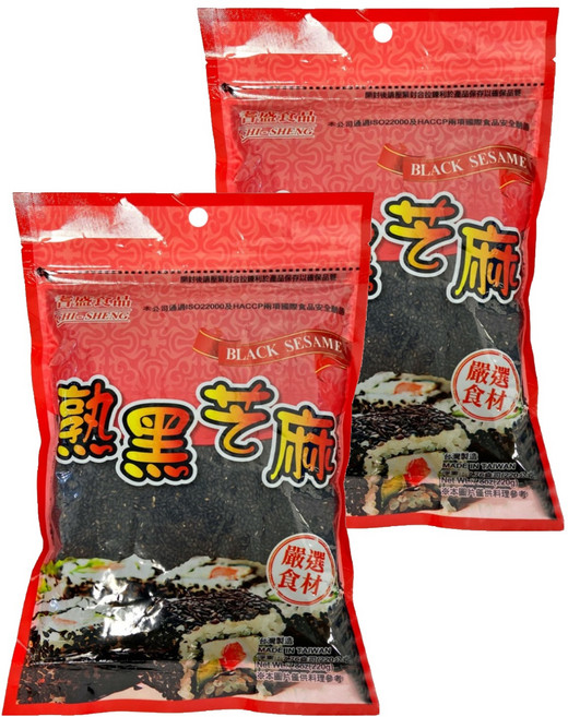 CHI-SHENG 耆盛食品 熟黑芝麻, 220g, 2包