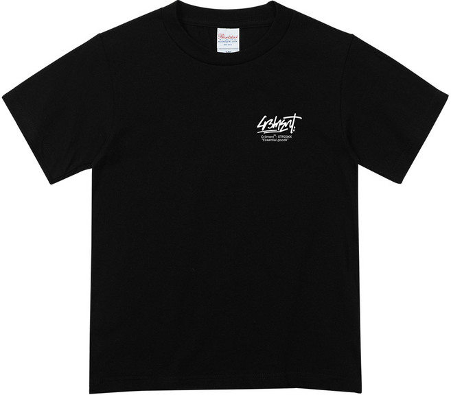 CR3MENT 男女通用 Essential 街頭風 Logo 17支棉 Oversize 透氣 短袖 T恤, 黑色