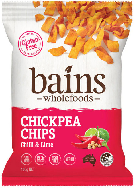 bains wholefoods 鷹嘴豆零食脆片 香辣萊姆風味, 100g, 1包