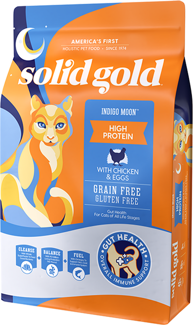 solid gold 素力高 全齡貓 低敏天然貓糧 高蛋白營養食譜, 5.44kg, 1袋, 放牧鮮雞