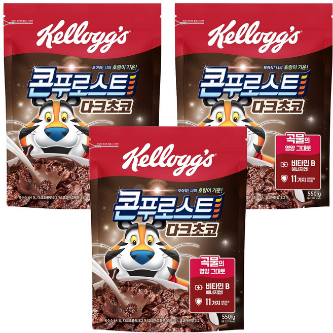 콘푸로스트 다크초코 시리얼, 550g, 3개