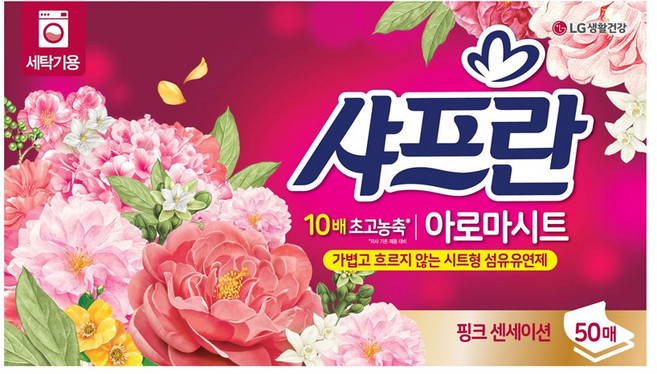 샤프란 아로마시트 시트 섬유유연제 핑크 센세이션 본품, 50개입, 1개