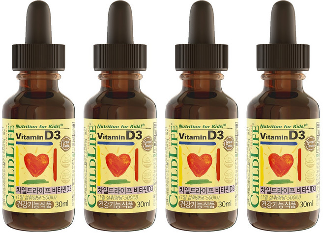 차일드라이프 비타민 D3 베리맛, 30ml, 4개