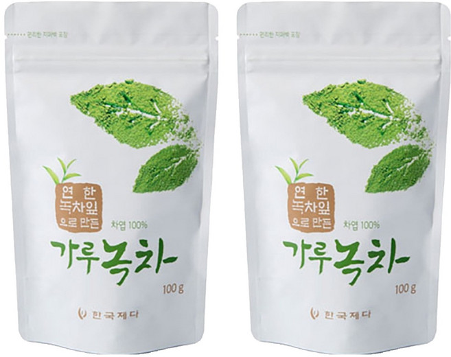 한국제다 가루녹차, 100g, 2개