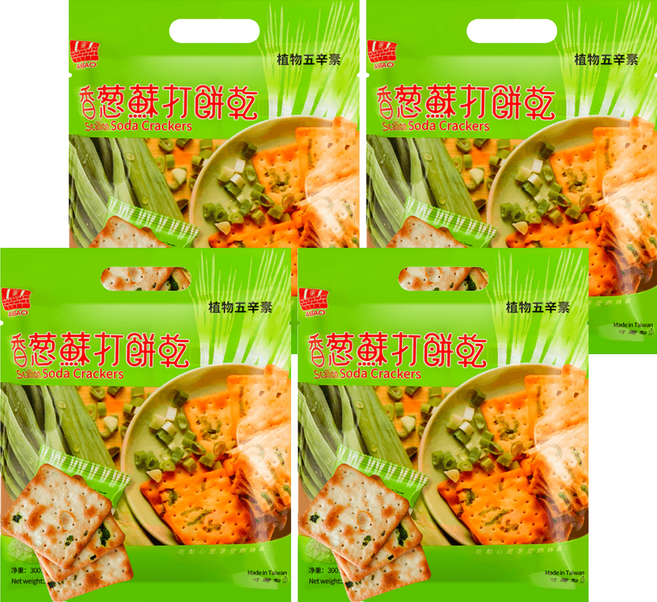 安堡 香蔥蘇打餅乾, 300g, 4袋