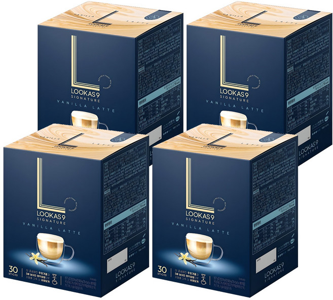 루카스나인 시그니처 바닐라라떼 커피믹스, 16.9g, 30개입, 4개