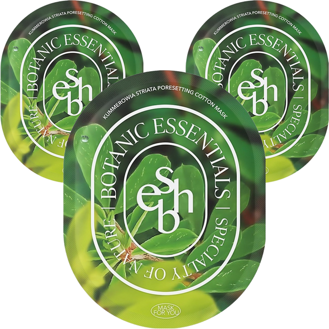 essenherb 解結毛孔定妝棉片面膜, 3個