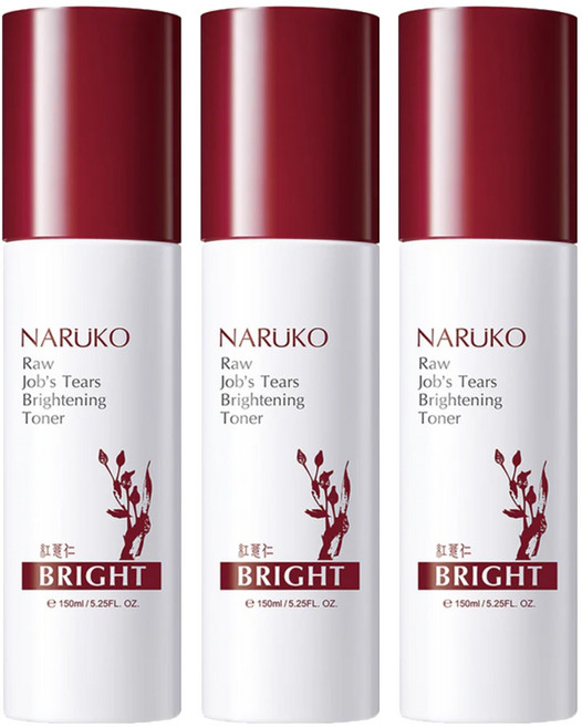 NARUKO 牛爾 台灣公司貨 紅薏仁健康雪白化妝水, 150ml, 3瓶