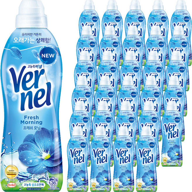 버넬 고농축 섬유유연제 프레쉬 모닝향 본품, 900ml, 30개
