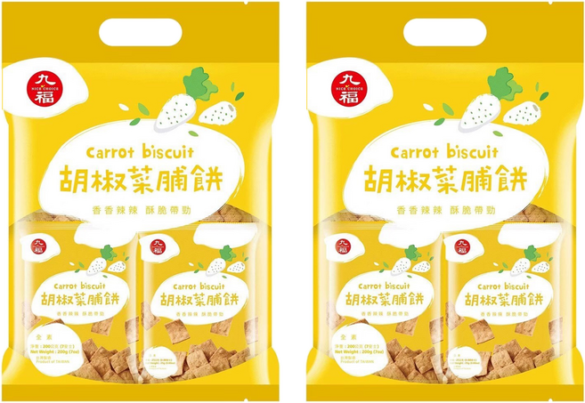 九福 胡椒菜脯餅 香香辣辣 酥脆帶勁, 200g, 2袋