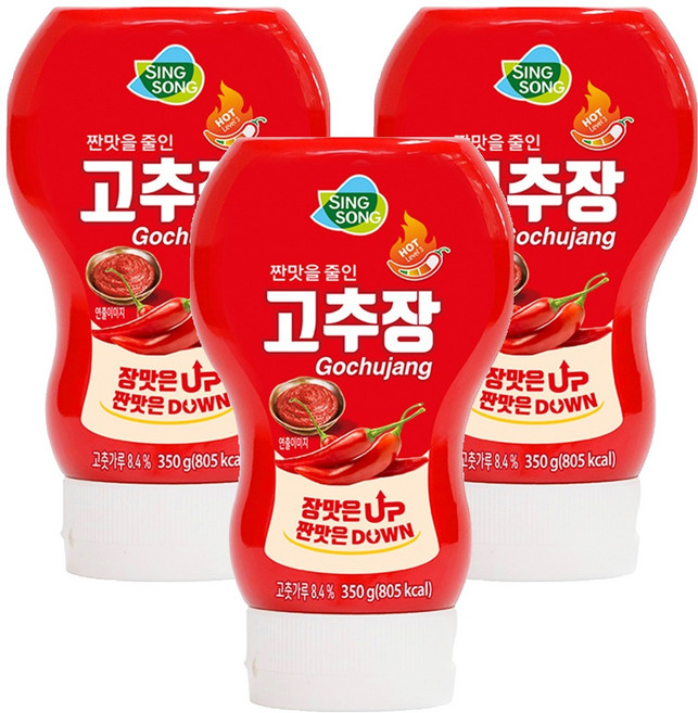 신송 짠맛을 줄인 고추장, 3개, 350g