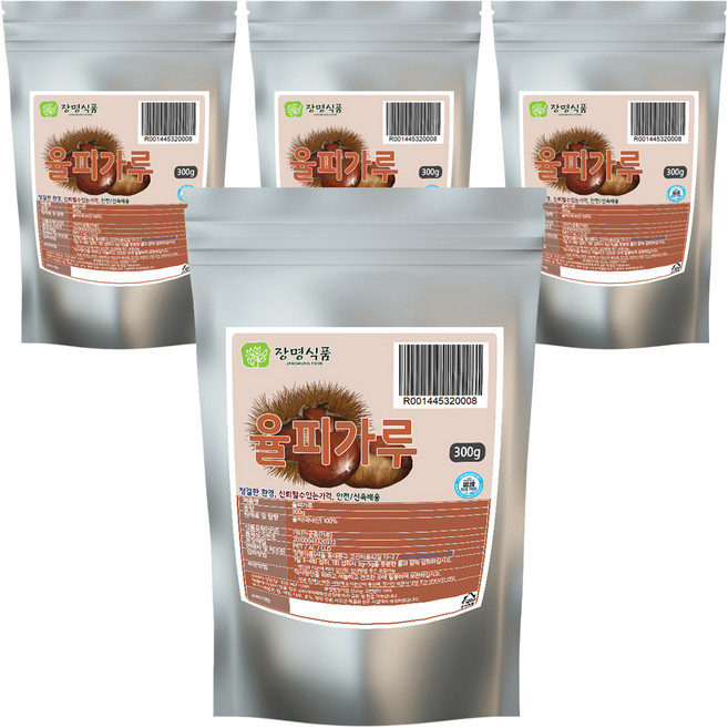 장명식품 율피가루, 4개, 300g