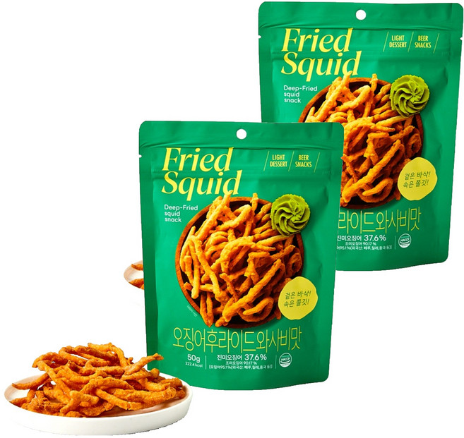 모던하우스 오징어 후라이드 와사비맛, 50g, 2개
