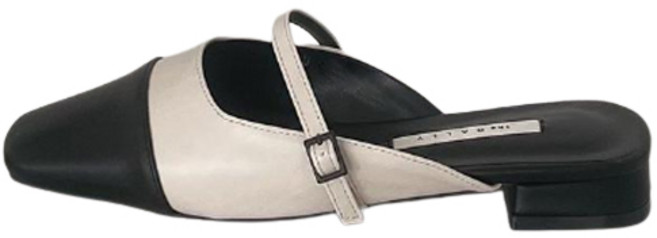 슈가펀 여성용 페이브 투톤 스트랩 메리제인 뮬 2cm