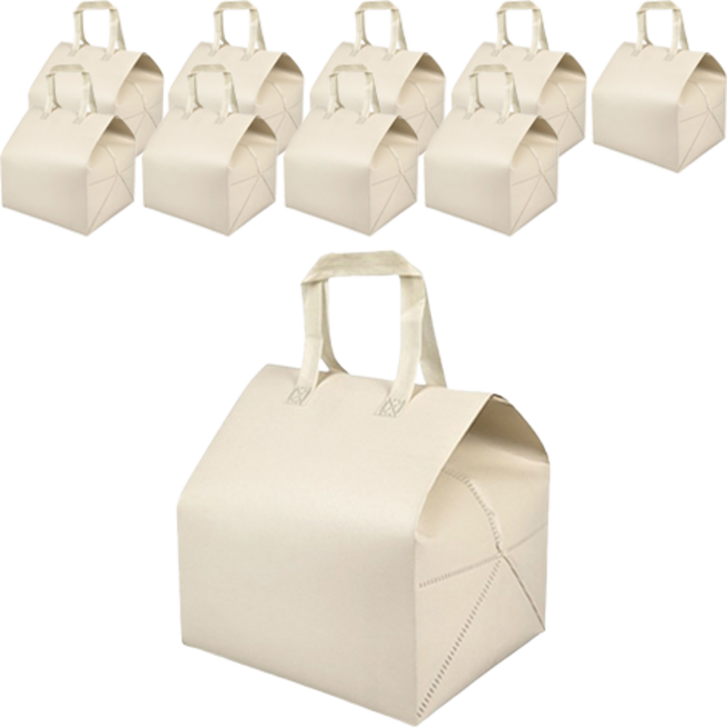 천운패키지 보냉백 6호 케익박스 2호, 아이보리, 10개