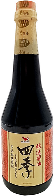 統一 四季 釀造醬油, 870ml, 1瓶