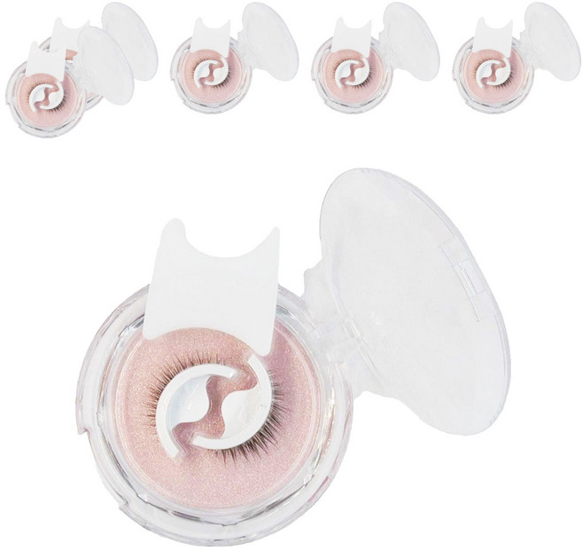 自黏假睫毛3盒套裝 人造纖維材質, 自然短款, 2組