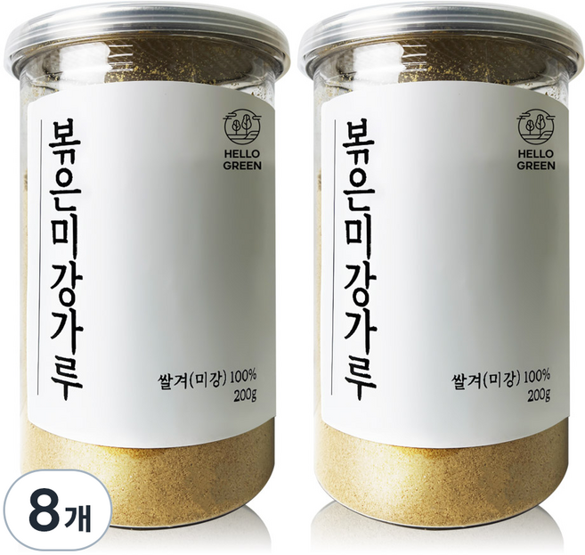 Hello Green 韓國產焙炒米糠粉, 8個, 200g