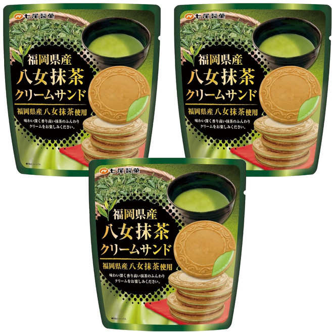 七尾製菓 八女抹茶風味法蘭酥, 66g, 3包
