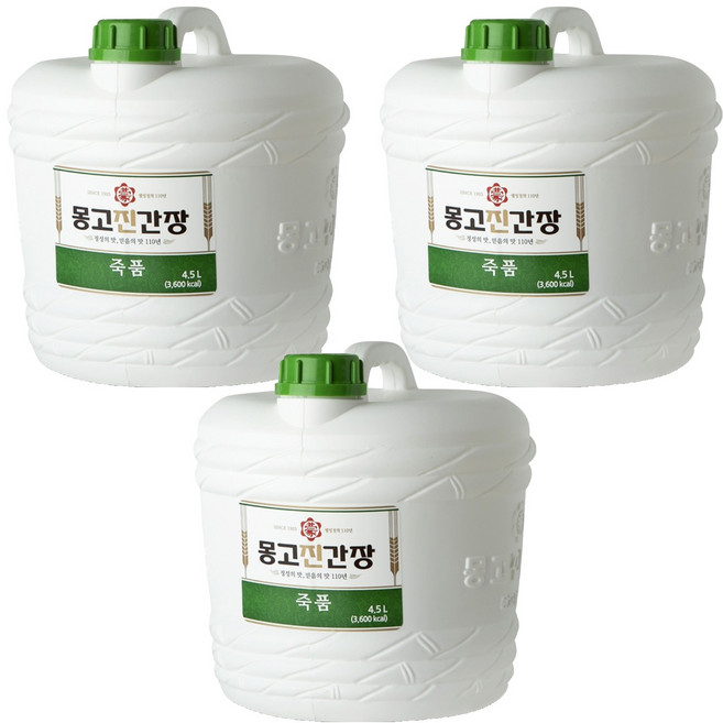 몽고진간장 죽품, 4.5L, 3개