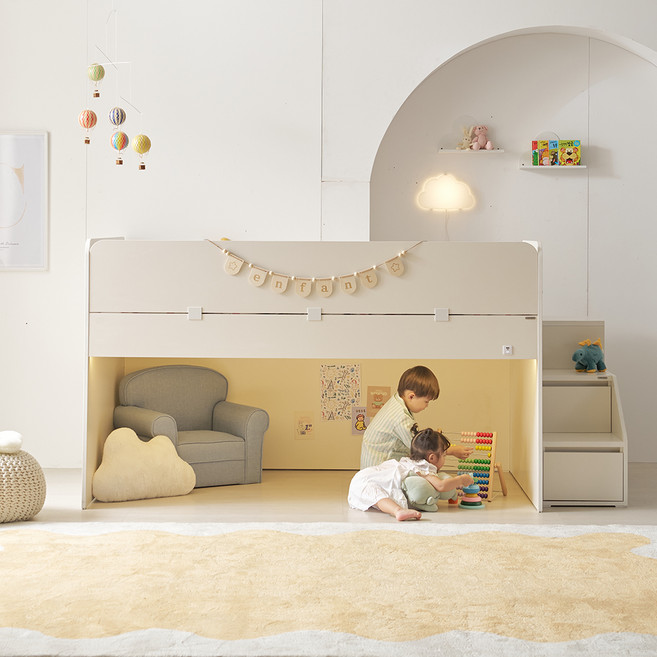 꿈꾸는요셉 앙팡 벙커침대 B세트 방문설치, 크림