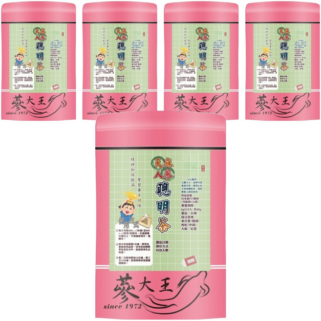 蔘大王 天麻人蔘聰明茶包, 6g, 10個, 5包