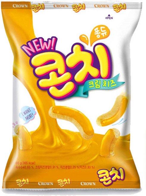 크라운 콘치 크림치즈 과자, 66g, 1개