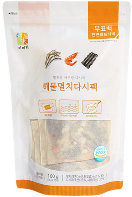 석하 멸치랑 새우랑 다시마 해물 멸치 다시팩, 160g, 1개