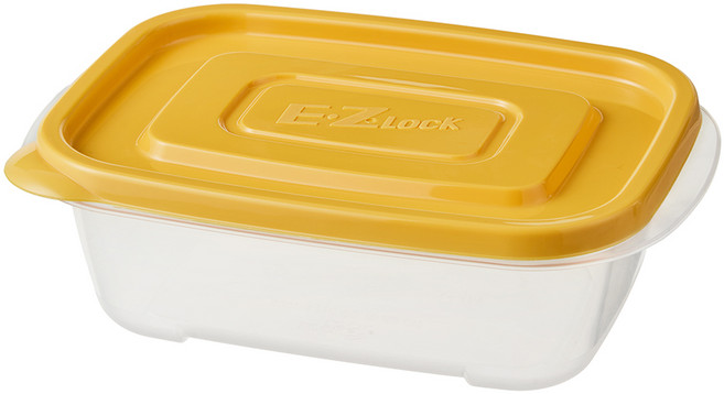 피앤큐 이지 컨테이너 밀폐용기 노란색, 3개, 520ml