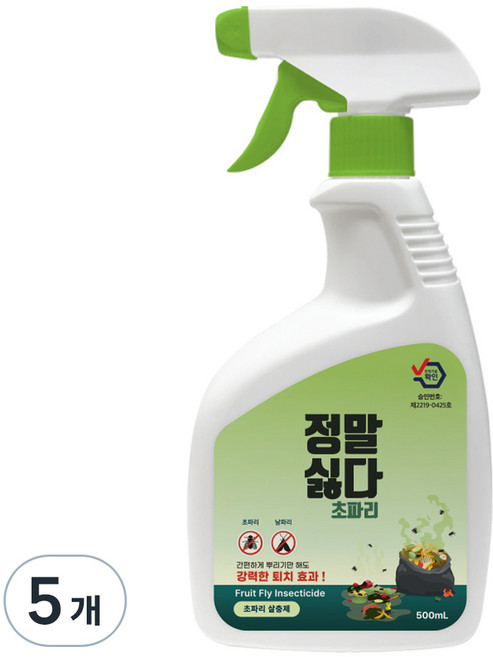 정말싫다 초파리 살충제, 500ml, 5개