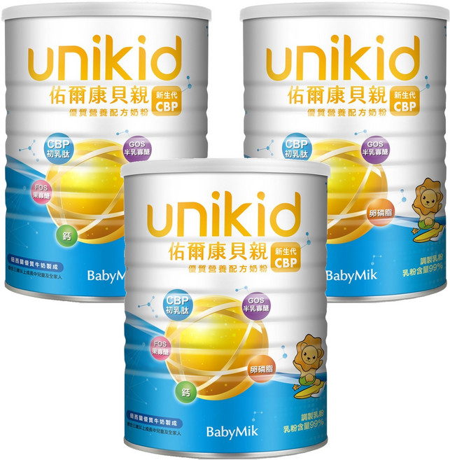 BabyMik 佑爾康貝親 新生代CBP優質營養配方, 1.6kg, 3罐