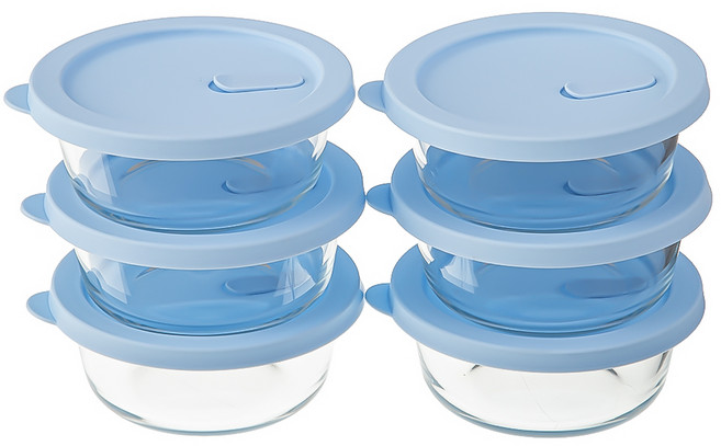 코멧 홈 데일리 내열유리 전자레인지 원형 햇밥용기 390ml, 투명, 6개