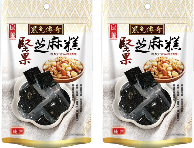 良澔 堅果黑芝麻糕 純素, 155g, 2袋