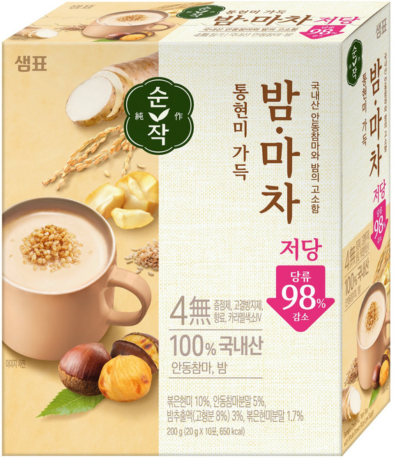 순작 통현미 가득 저당 밤마차, 1개, 10개입, 20g