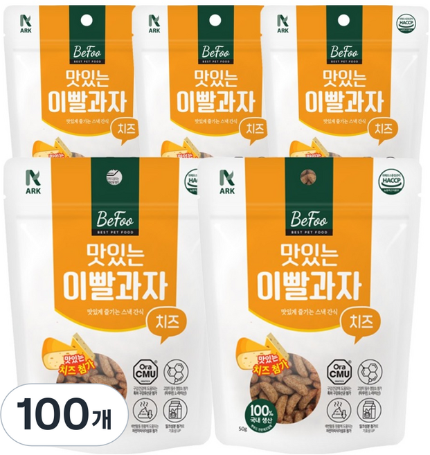베푸 고양이 아크 맛있는 이빨과자, 100개, 50g, 치즈맛