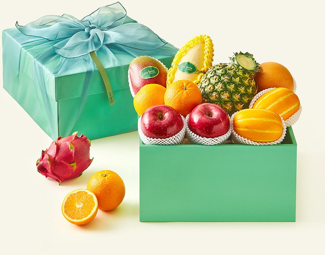 온브릭스 과일 8종 선물세트 사파이어 2호 4.94kg 고급보자기 포함, 1세트