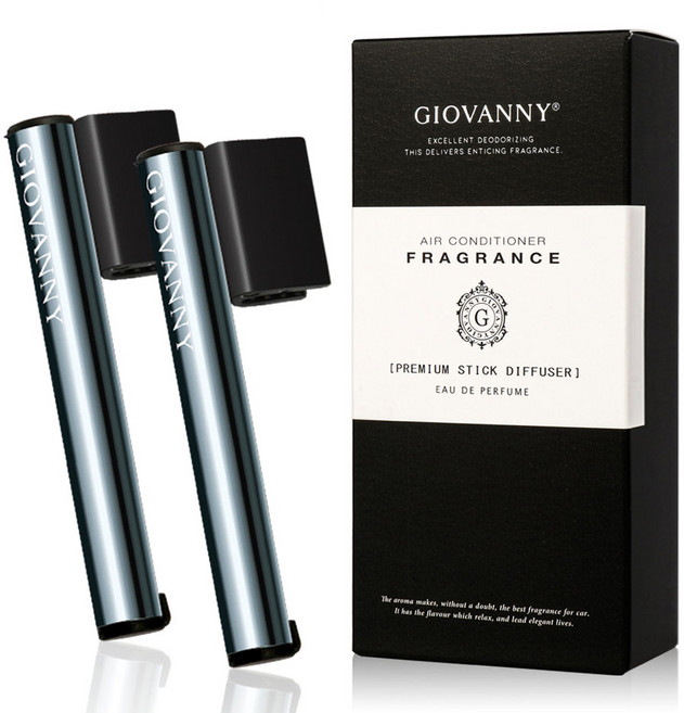 GIOVANNY 스틱 차량용 방향제 케이스 2p + 리필 2g 4p, 피코크 블루(미스티아쿠아), 1세트