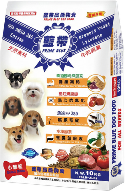 LV PRIME BLUE 藍帶 高級狗食, 牛肉蔬果, 10kg, 1袋